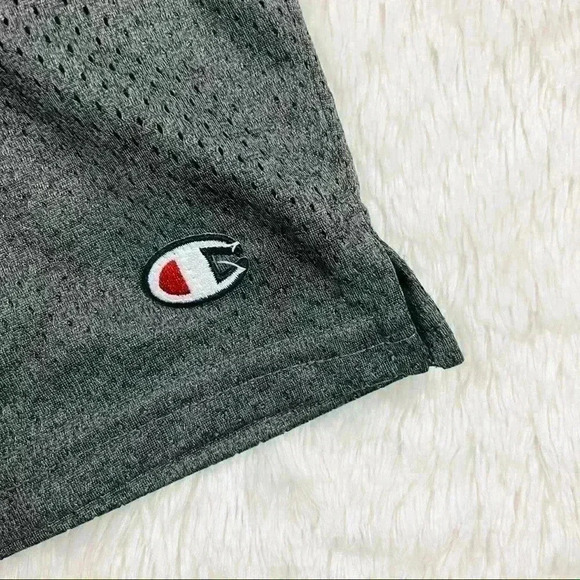 Champion Dark Gray Mesh Elastic Drawstring Waist Basketball Athletic Shorts - Picture 6 of 15